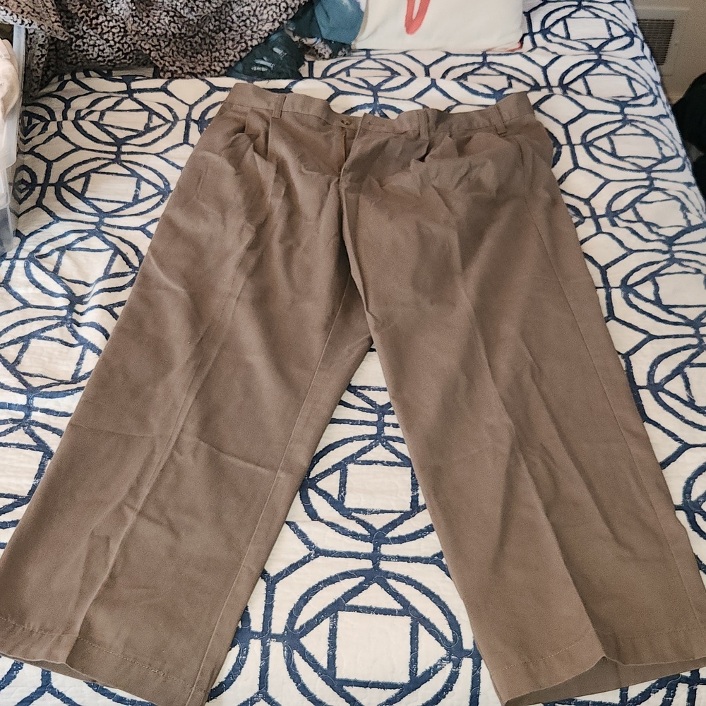 Like new Basic Editions dark khaki pants 40x30